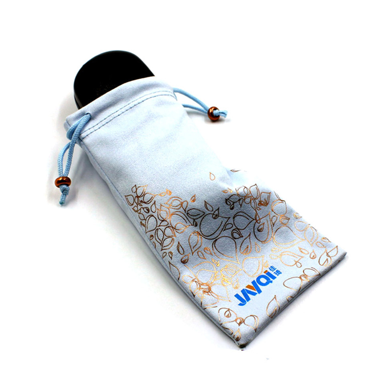 Drawstring Microfiber Spectacle Pouch With Logo Sunglasses Bag