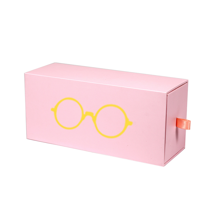 Luxury Pink Drawer Custom Paper Sunglasses Packaging